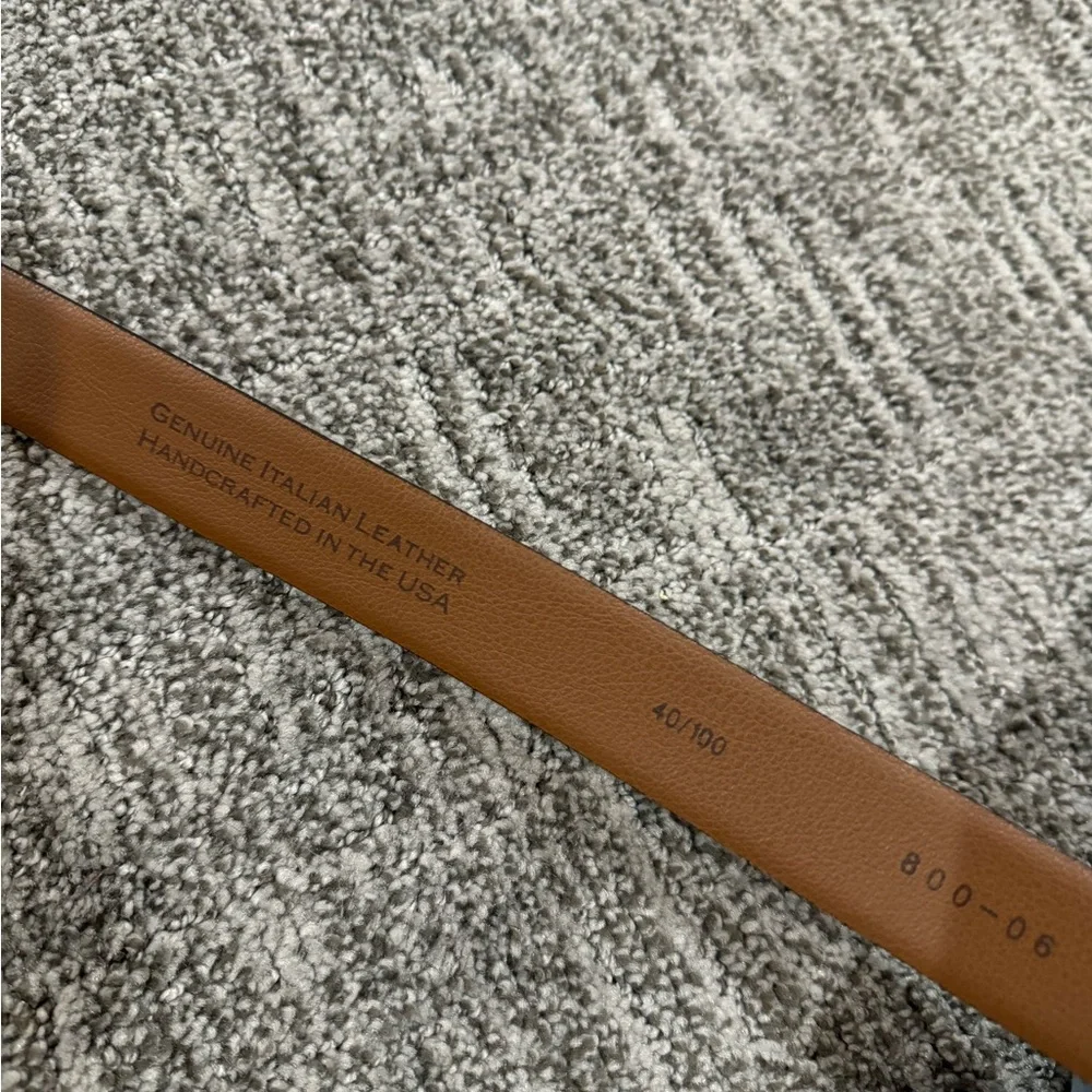 NWT Men's Wearhouse Double Loop Leather Dress Belt‎ Dark Brown Men’s Size 40